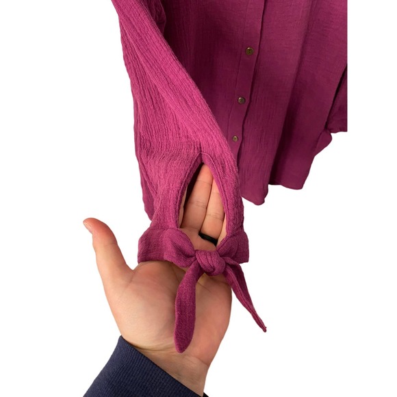 Soft Surroundings Marianna Purple Button Up Top Size Medium - Picture 3 of 5